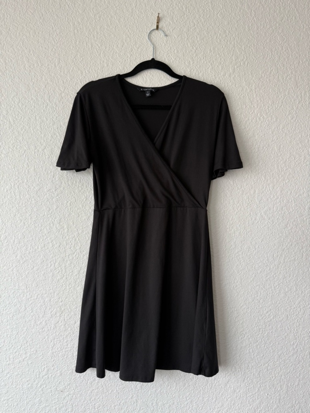 41 Hawthorn Black Wrap-Front Mini Dress